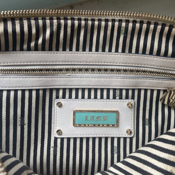 Vintage L.A.M.B. Satchel White/Navy - Picture 9 of 11